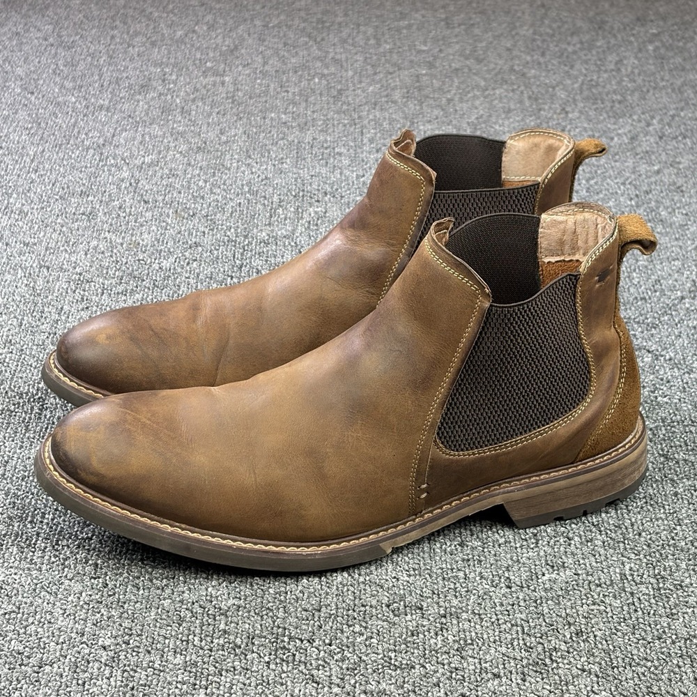 Florsheim Chalet Gore Brown Leather Chelsea Boots Mens Size 10.5 M 11964-215 - Picture 2 of 9